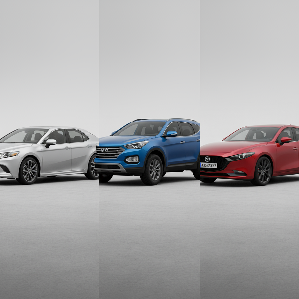 Ảnh minh họa các loại ô tô Sedan, SUV và Hatchback
