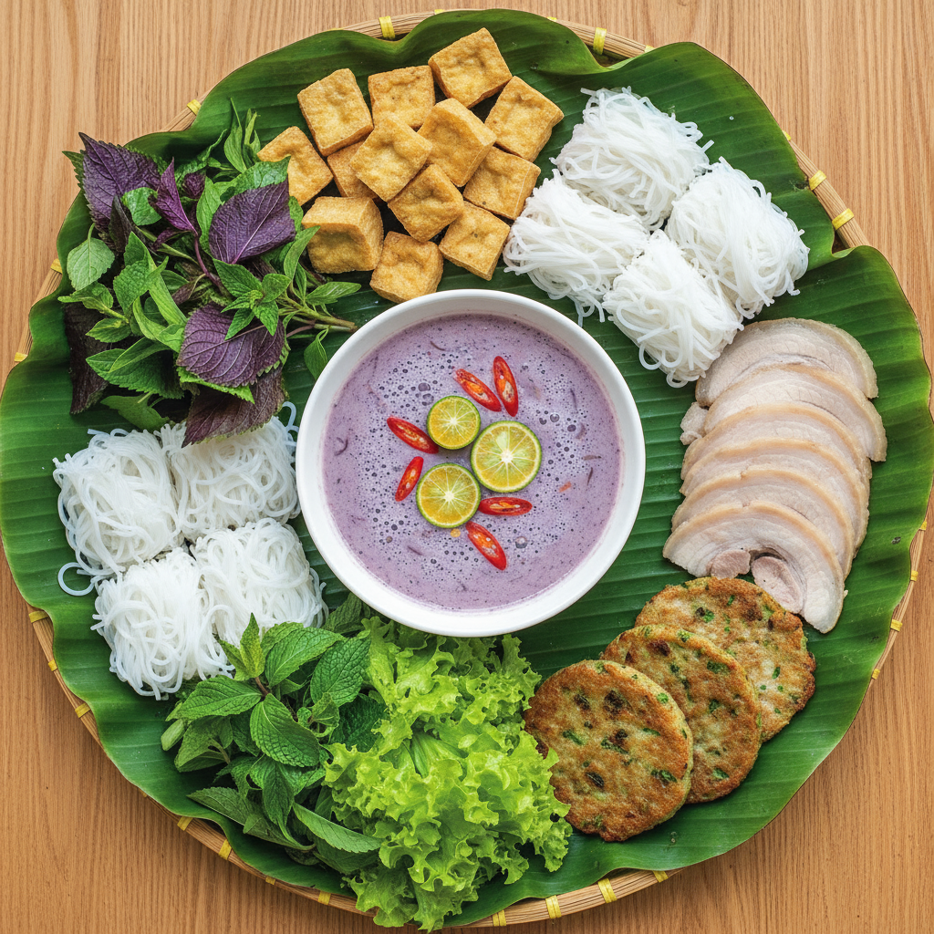 Cách thưởng thức bún đậu mắm tôm