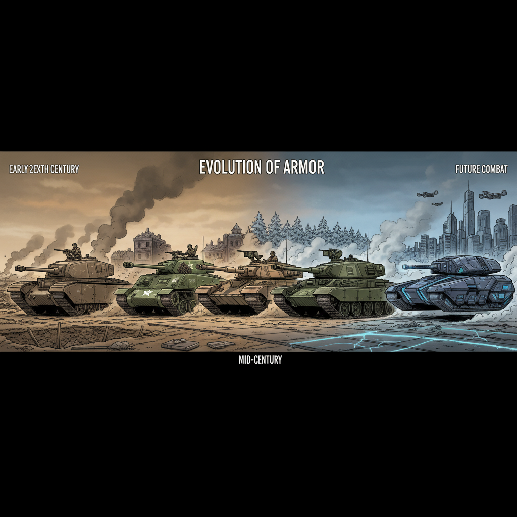 Ảnh bìa: Sự phát triển của xe tăng qua các thời kỳ